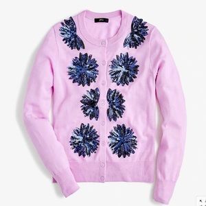 J.Crew lavender/ navy sequin Jackie cardigan, size small. Worn Once.